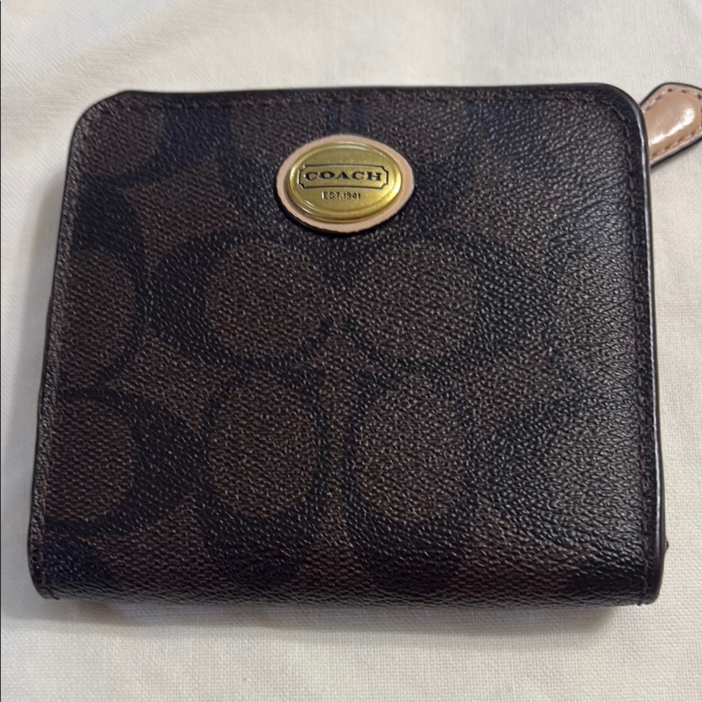 Coach Brown Wallet with Gold Logo